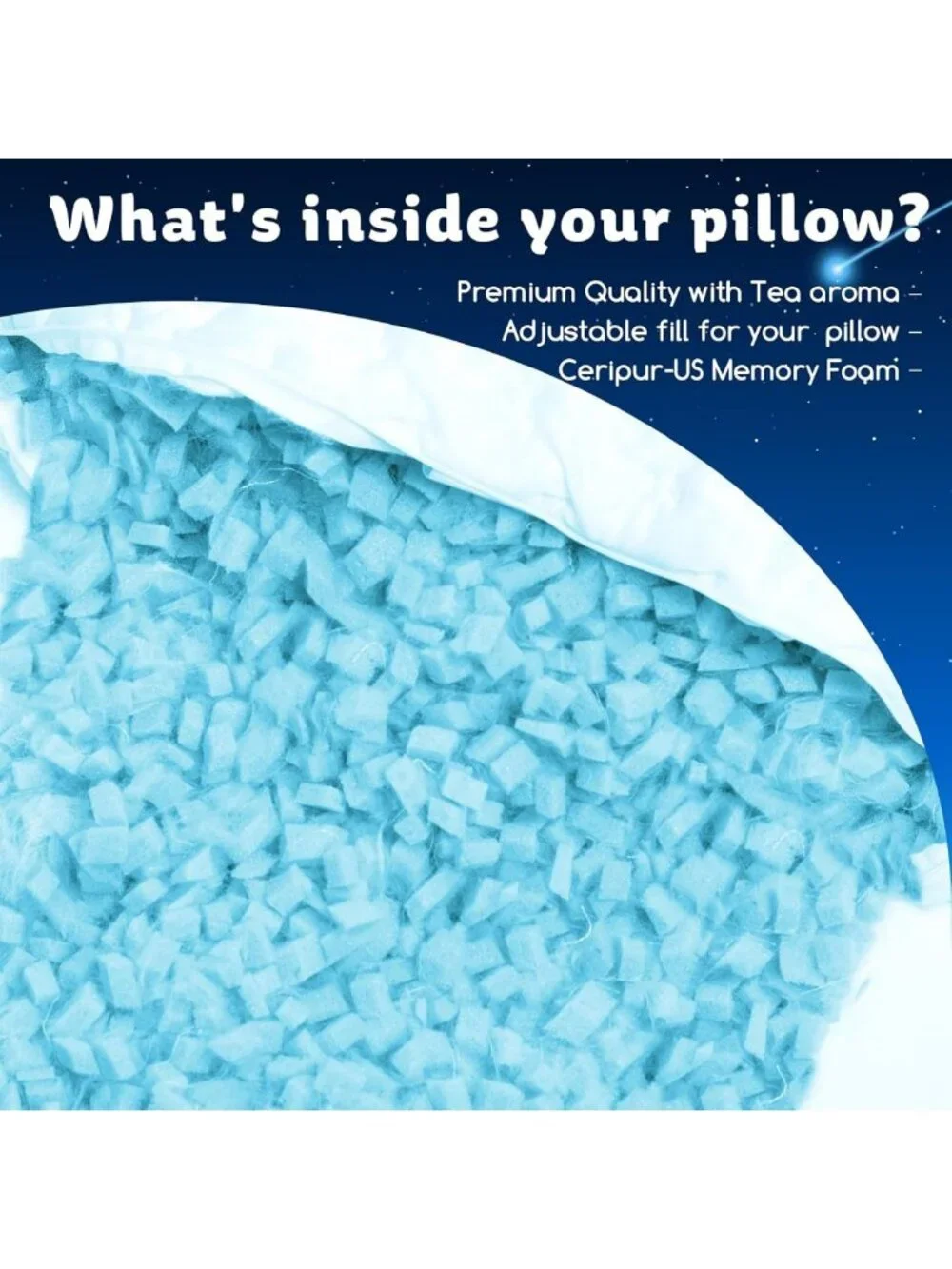 Cooling Memory Foam Side Sleeper Pillows for Neck & Shoulder Pain - Set of 2
